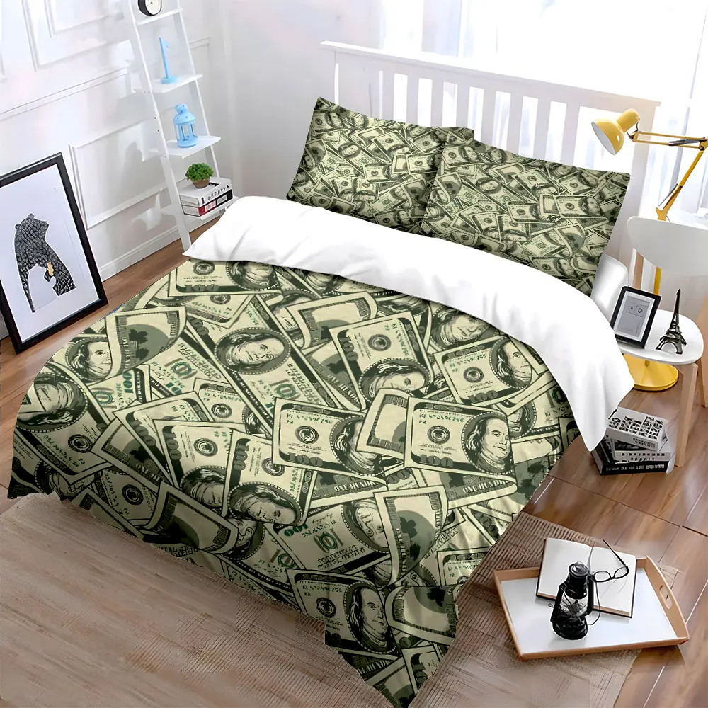 Wealth-Inspired Three-Piece Decor Set  kid's and adults' bedroom decor, Exquisite three-piece bedding set gift