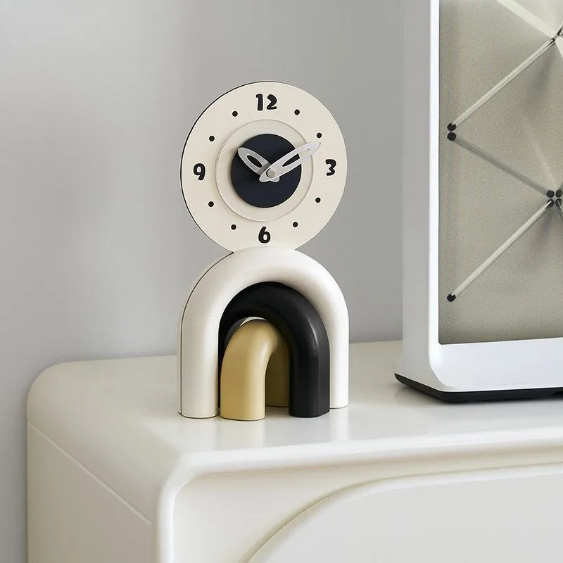 Cream wind living room clock decoration, home entrance entrance TV cabinet desktop ornament