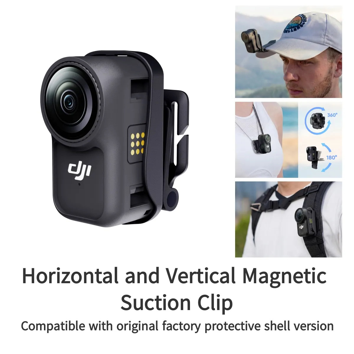 Suitable for DJI Osmo Nano Anti Shake 360° Rotating Clip, Sports Camera Accessories, Compatible with Official Protective Case