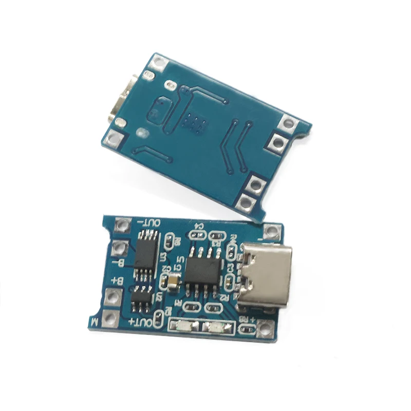 TP4056 1A Lithium Battery Charger Module with Protection, Type-C USB 5V Input for 18650 Li-ion Li-Po, DIY Power Bank UPS
