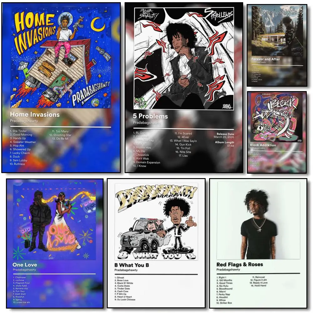 Underground Rap P-Pradabagshawty Poster Modern Aesthetic Wall Art | Stylish Bedroom Home Decor & Unique Gift Ideas