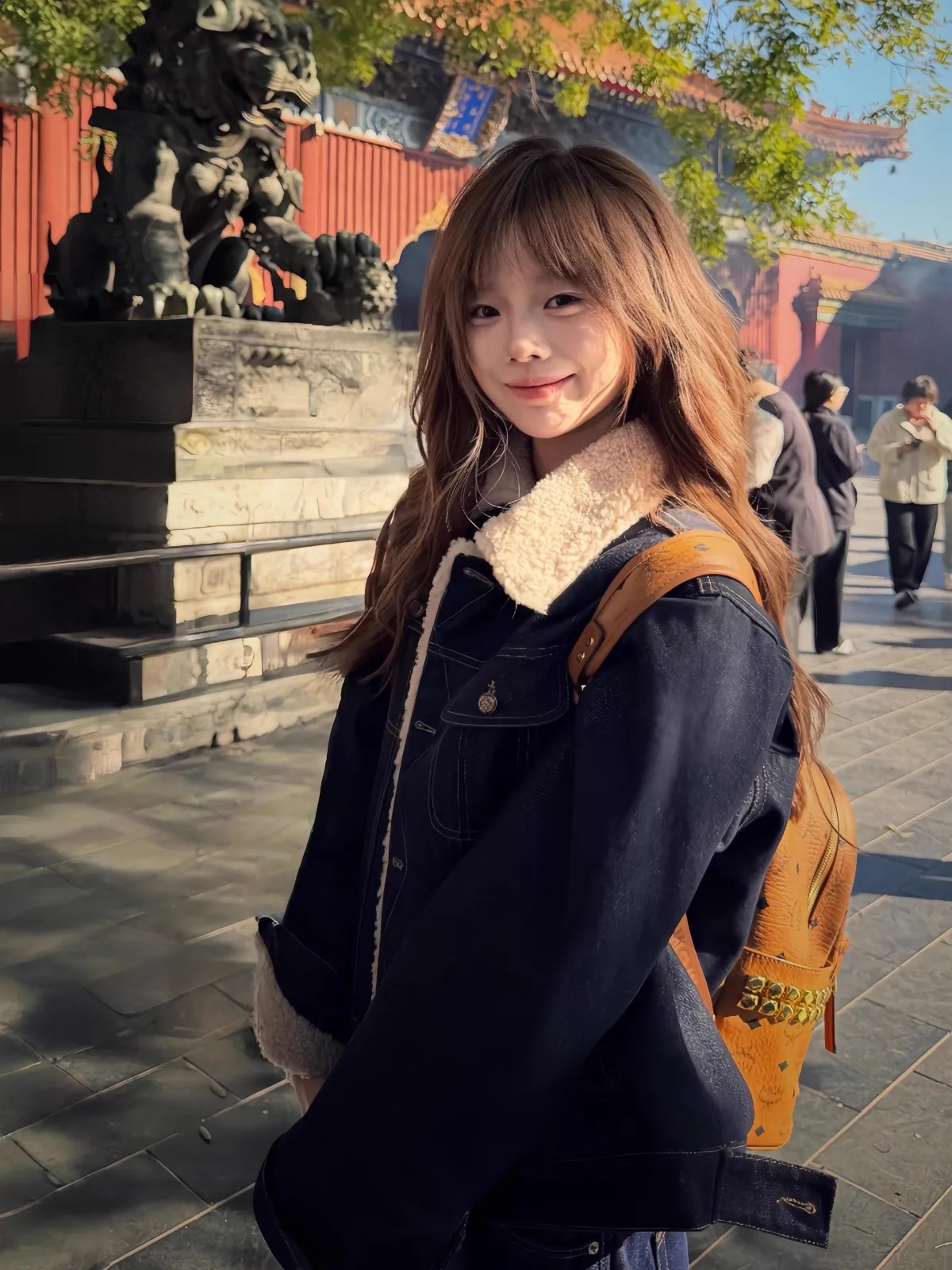 Casaco Retro Coreano de Denim com Pele de Cordeiro Longo para Mulheres Outono Inverno Aconchegante Solto Versátil de Algodão