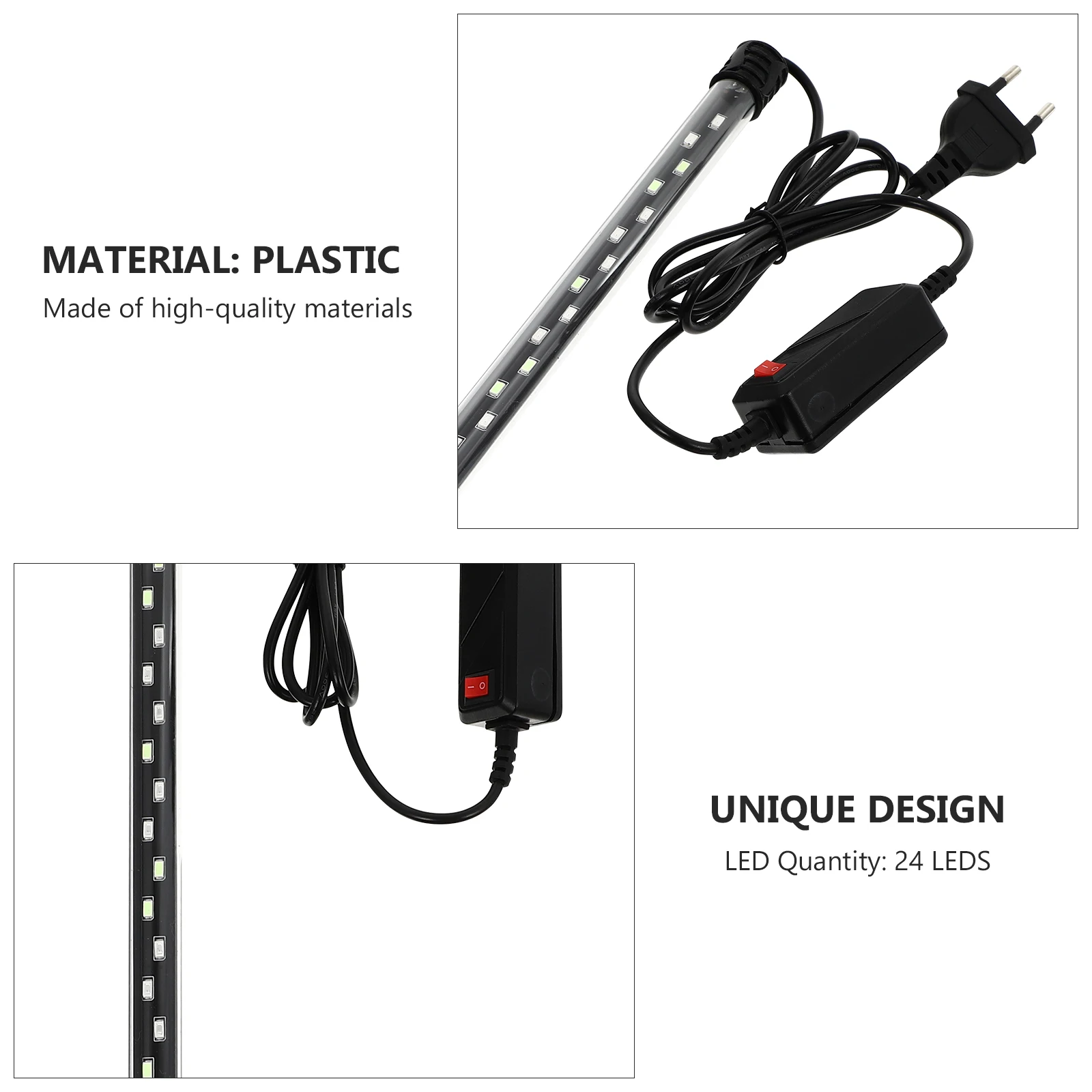 Luz Led impermeable para acuario, enchufe europeo, iluminación de Color mejorada, lámpara para acuario, planta acuática, decoración de paisajismo, 1 ud.