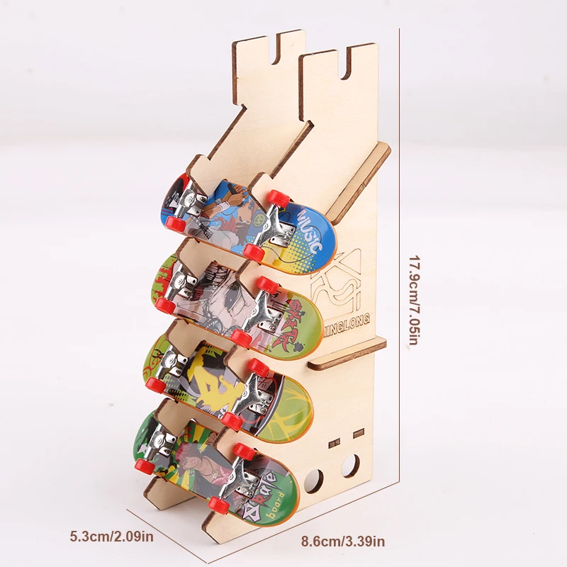 3803フィンガーボードパーク階段スロープ収納ラックセット、ローラースケートボード付きプロフェッショナルフィンガーボードセット、子供用おもちゃミニバージョン