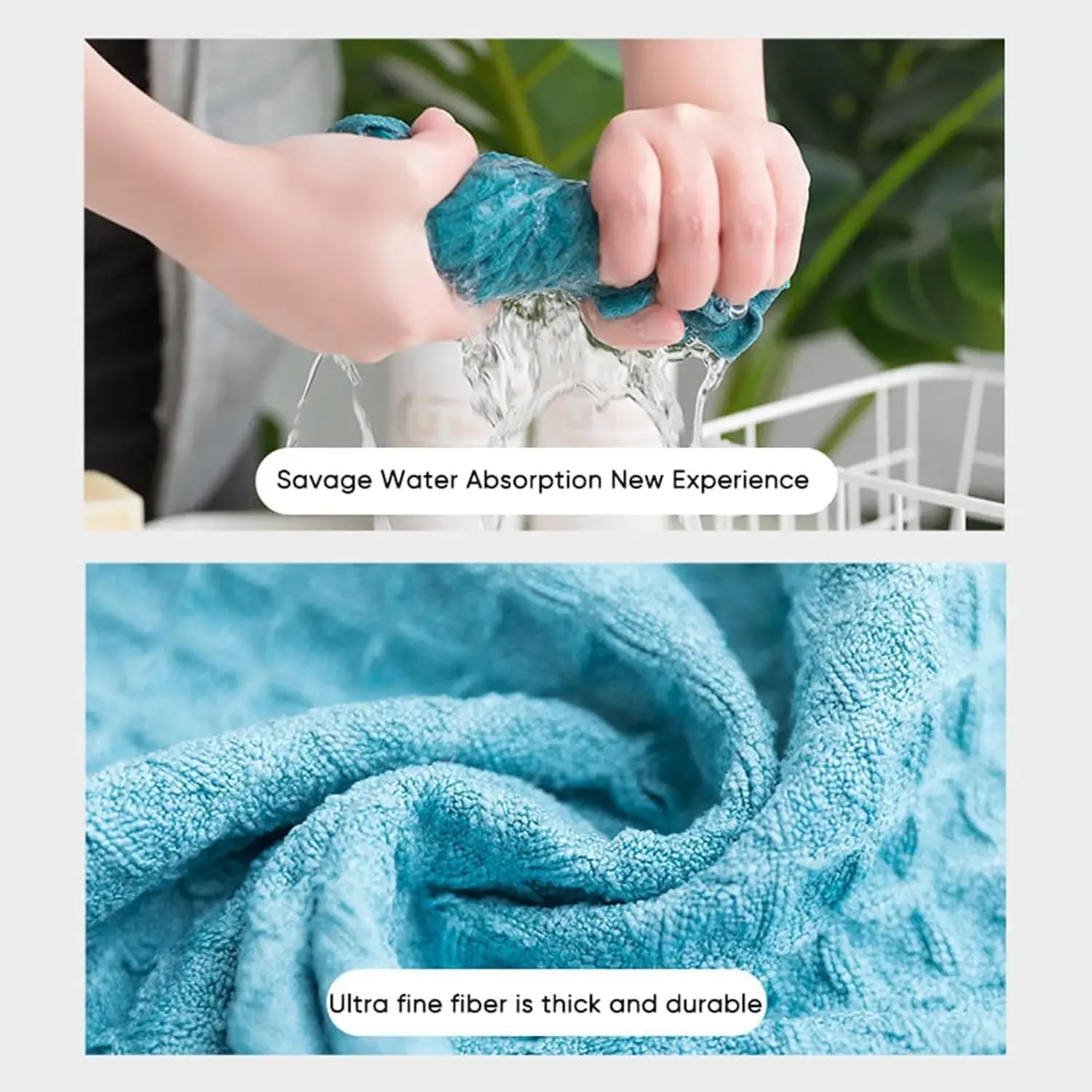 1/2/3PCS Waffle Weave Miracle Cleaning Cloths Kitchen Dish Towels Super Absorbent Dishtowels Nonstick Oil Washable Fast Drying