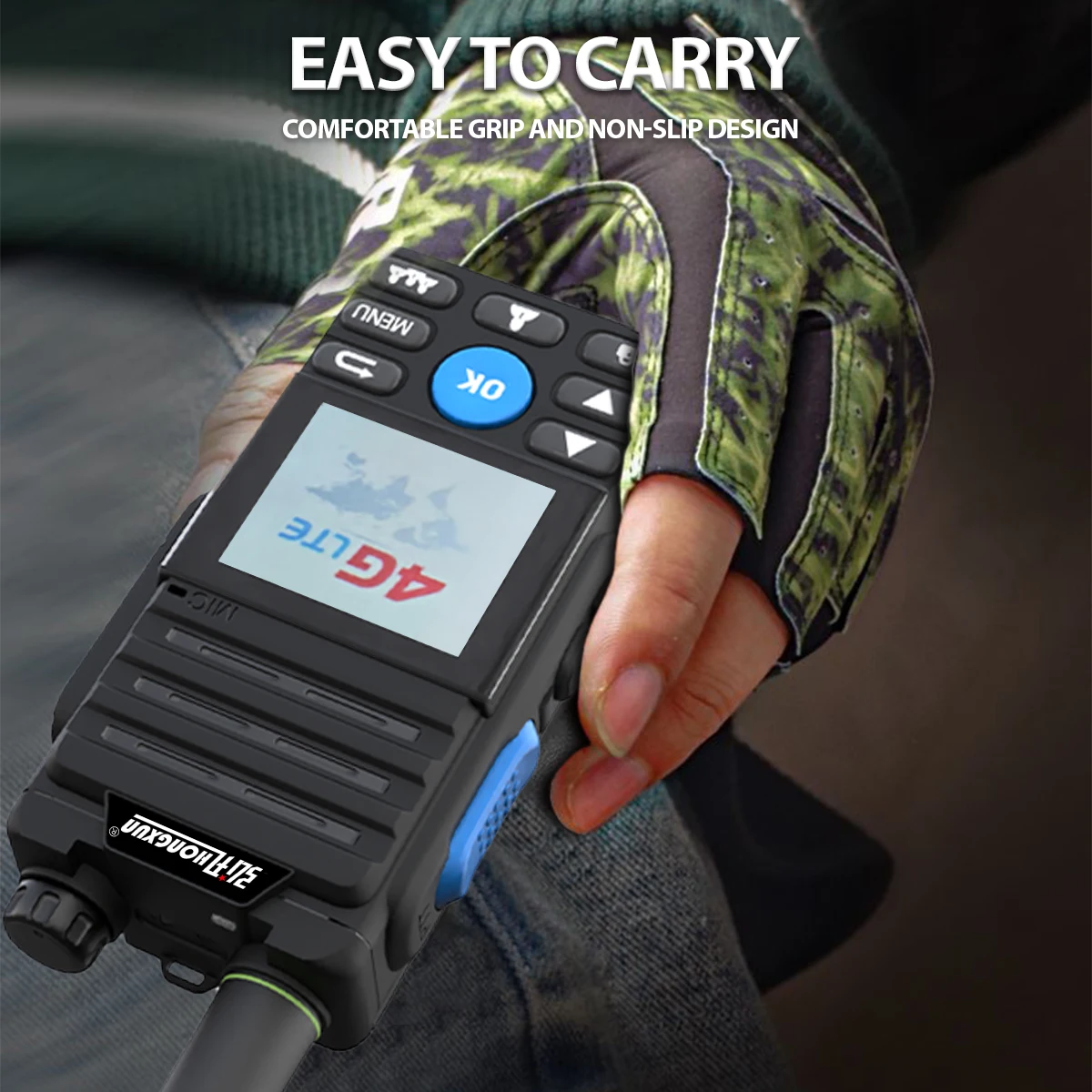 ZELLO Walkie Talkie HX-T56 4G POC 5000KM Bluetooth GPS SOS IPX68 LCD Screen Wireless Link Anti-Interference Android 5.1