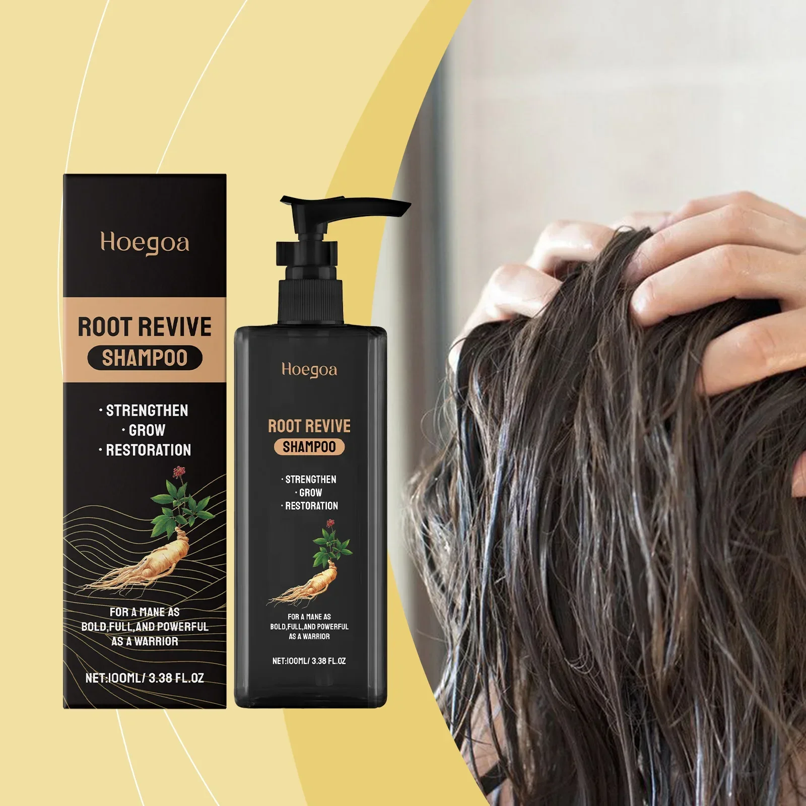 Ginseng Root Shampoo revitalisiert die Haare – nährt die Kopfhaut, erhöht das Volumen und des Glanzes, sanfte tägliche Reinigungsformel