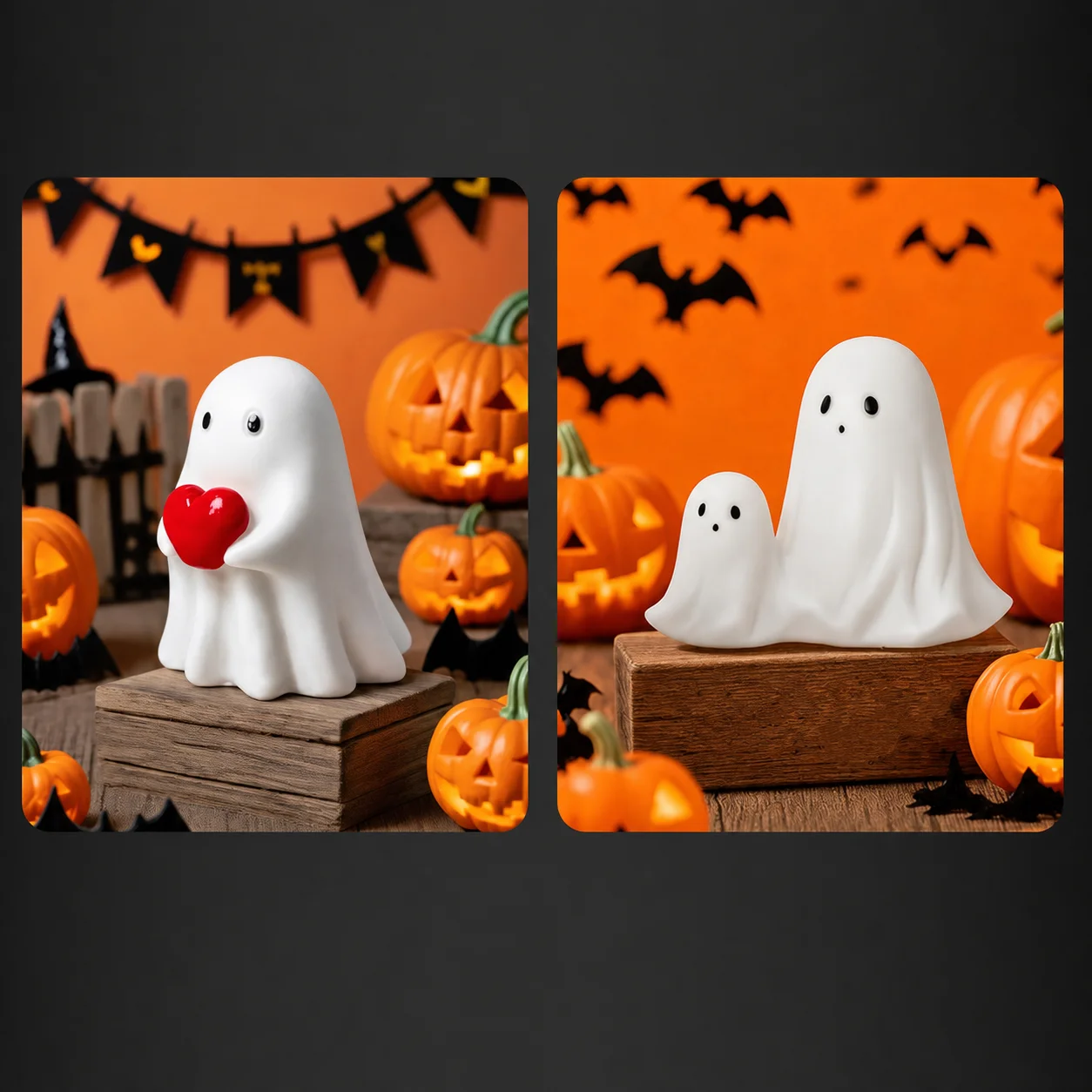 Courtyard Decorative Ornament Cream-White White Ghost Gnome Figurine Ghost Desktop Figurine White Vinyl Resin Ornament For Gift