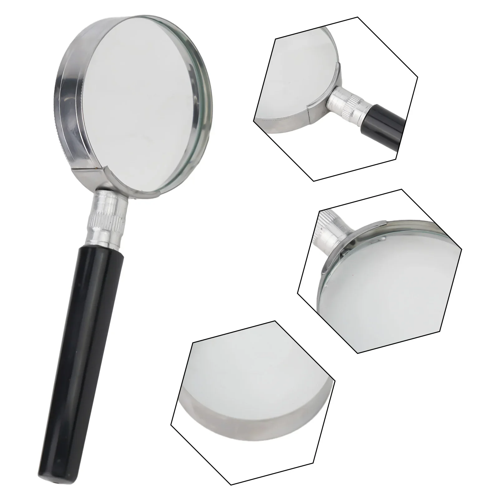 5X Magnification Handheld Magnifier Magnifying Glass Handle For Reading Jewelry Senior 50mm 2inch Optical Instruments