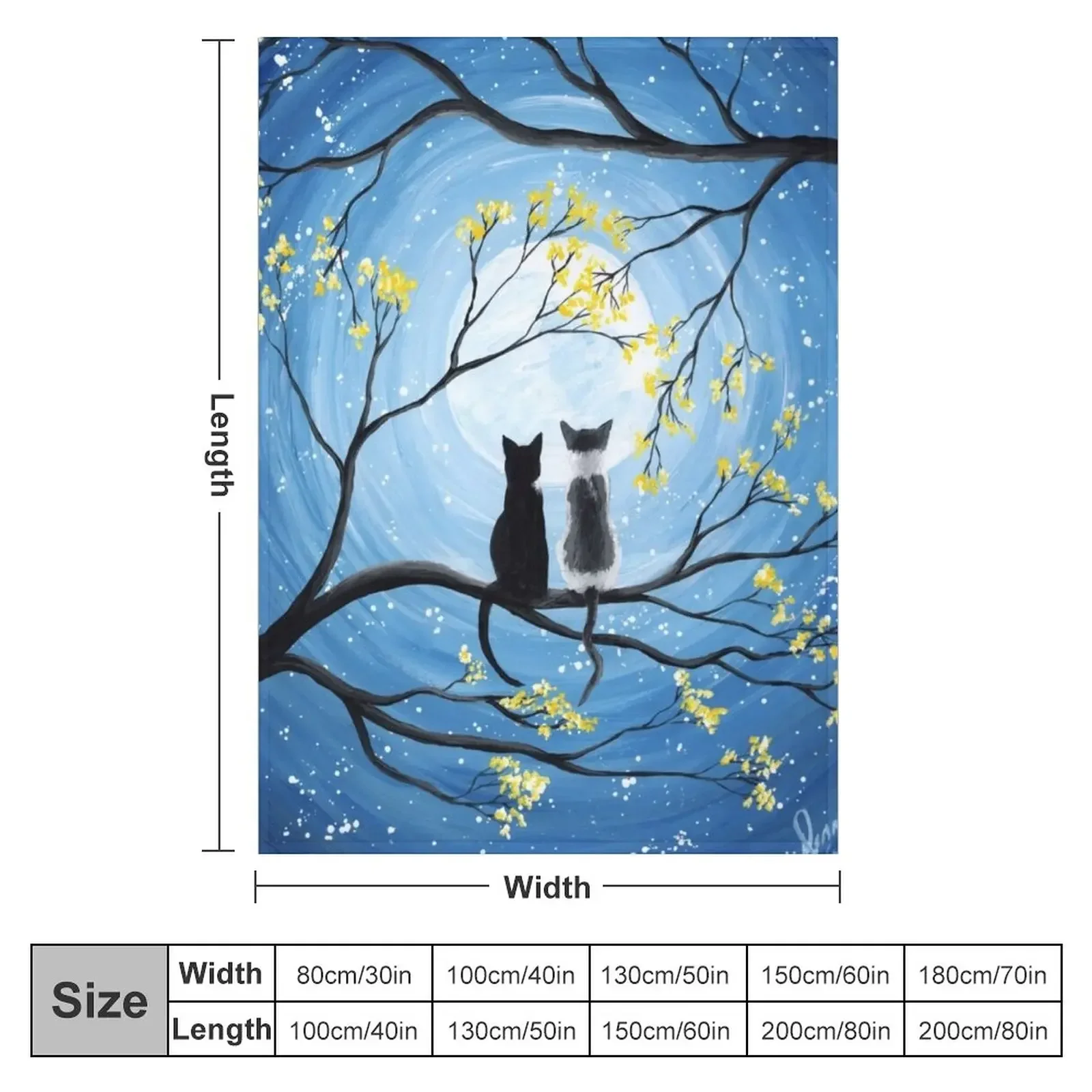 Cats Full Moon Throw Blanket Baby Heavy Bed Fashionable Blankets