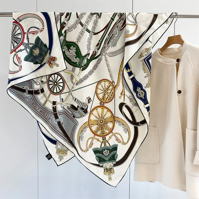 

Зимний мягкий шарф, двусторонние шали с принтом, шелковая шерсть, шарфы с закрученными вручную краями, квадратные банданы, шали, Рождественский подарок