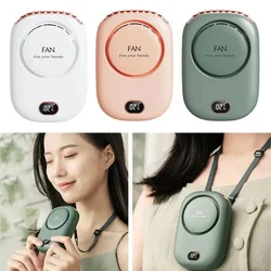 Ventilador portátil para colgar en el cuello, miniventilador sin aspas con Clip para la cintura, recargable por USB, silencioso, para deportes al aire libre, 3 velocidades, 2000mAh