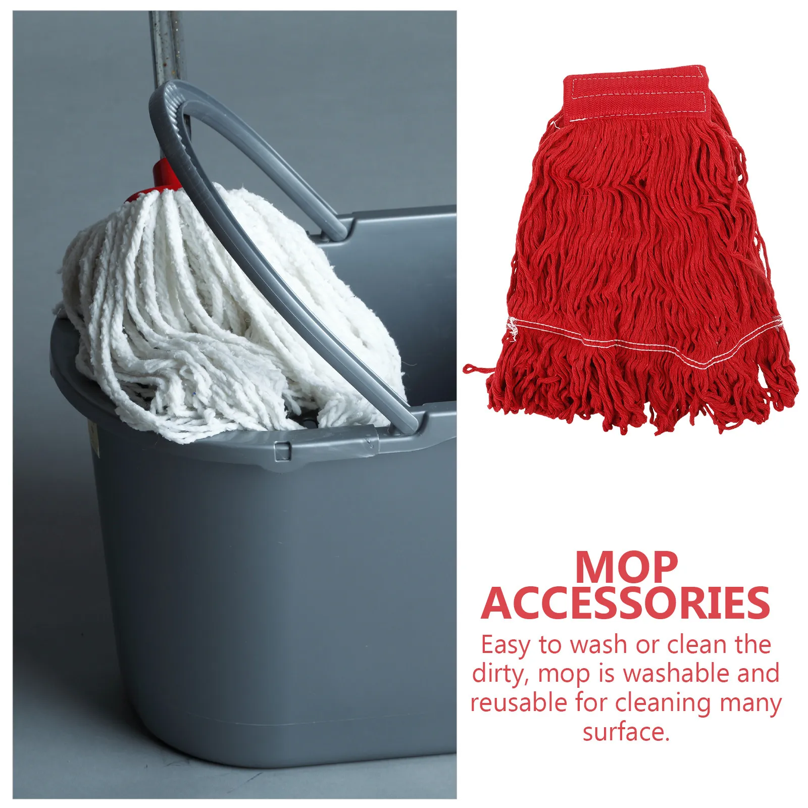 

Reusable Mop Head Replacement Cotton Polyester Thorough Cleaning Save Time Effort Mop Replace Head