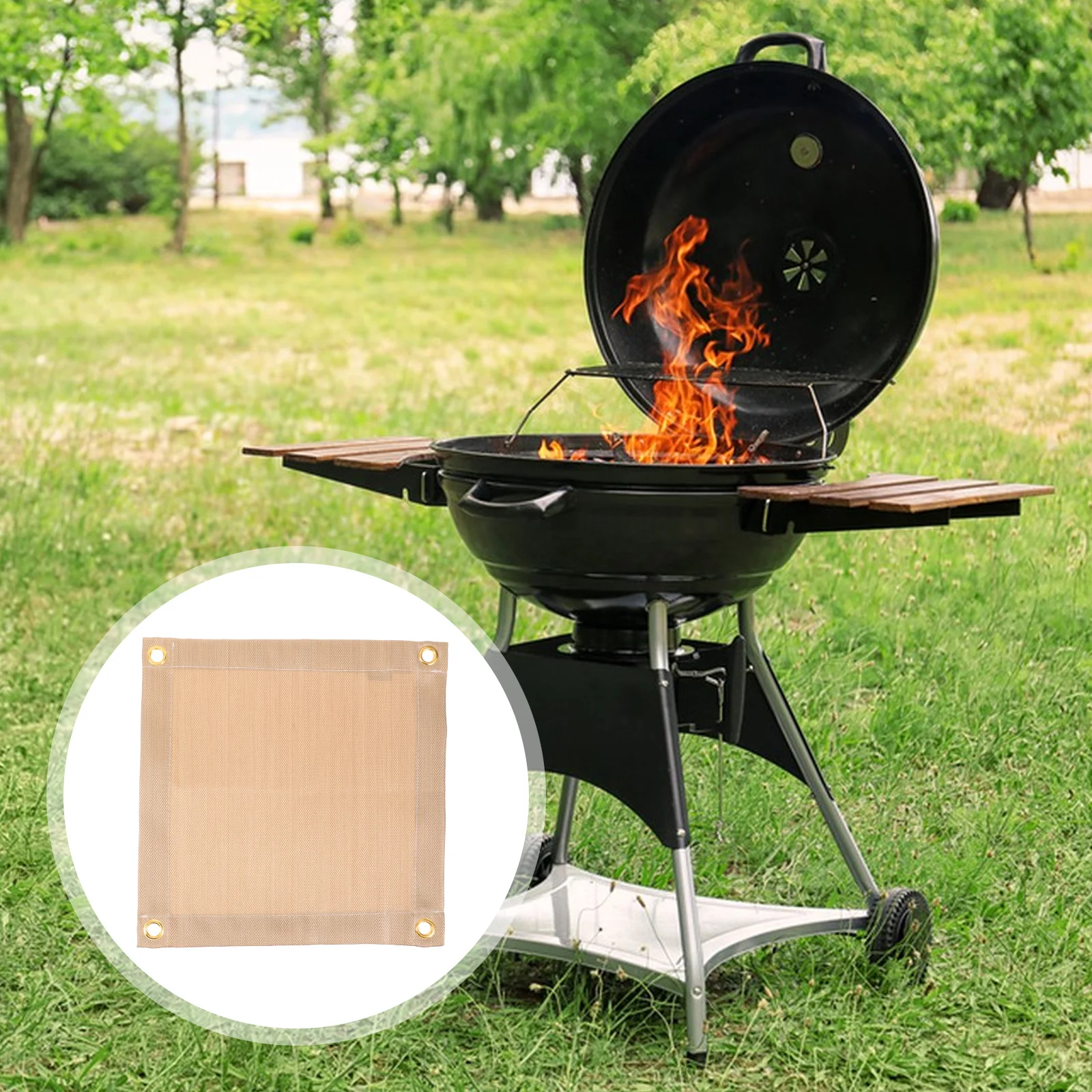

1Set Fire Blanket Made of Premium Fiberglass Multi-Function Heat Insulation for Outdoor Camping Barbecue Protection Grill