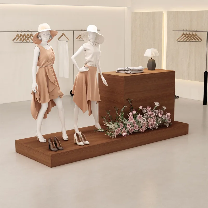 Clothing store window display stand, women's clothing store travertine, store display cabinet