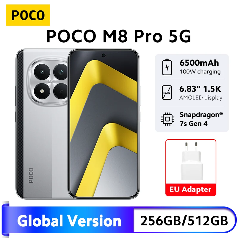 Newest POCO M8 Pro 5G Smartphone Global Version NFC Snapdragon® 7s