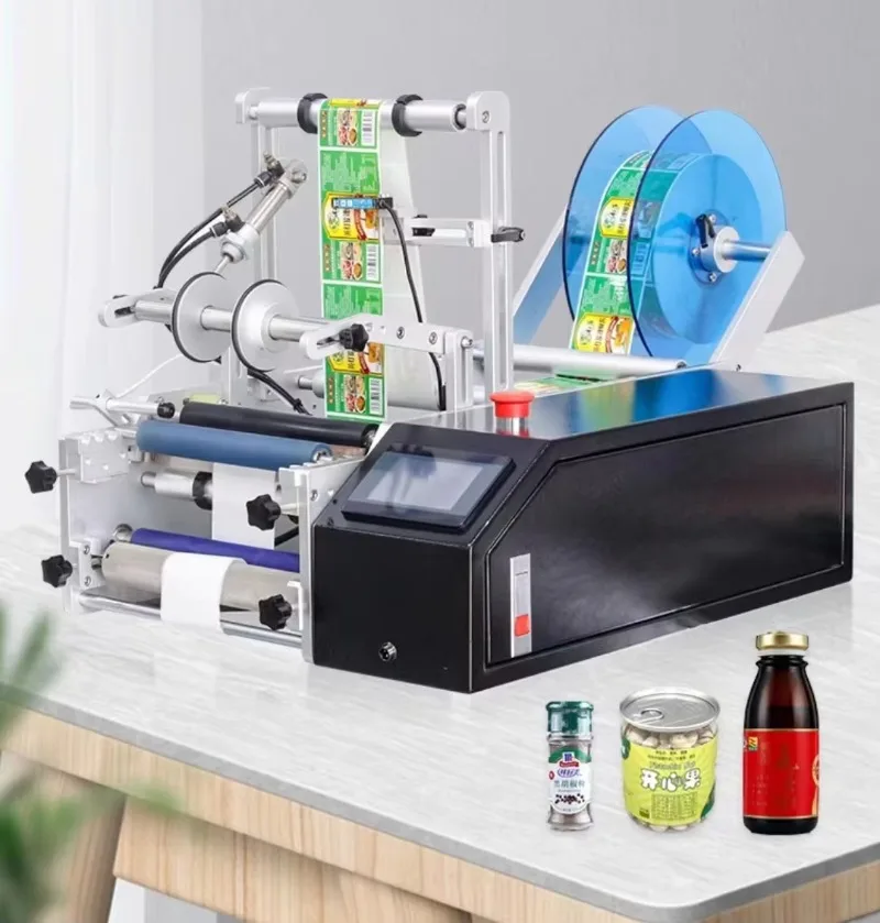 Semi Automatic Tabletop Electrical Round Water Bottle/Plastic Bottle Labeling Machine Label Handle Label Printing Machine