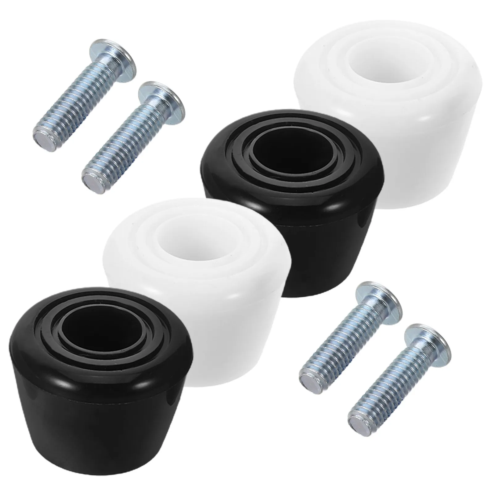 

4Pcs Quad Skates Toe Plugs Round Shape Roller Skate Stoppers Replacement Black Rubber Brake Blocks Including Bolts for Stable