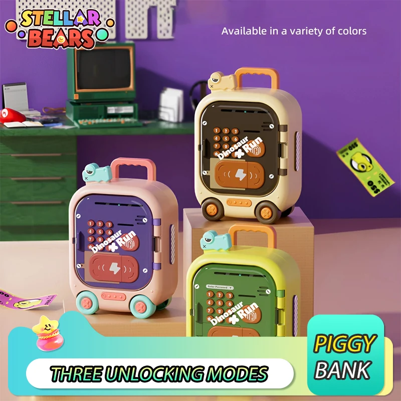 Tirelire multifonctionnelle pour enfants, boîte d'économie de mot de passe, pièces de monnaie numériques, billets de banque, dépôt de sécurité, jouet, banque ATM pour enfants
