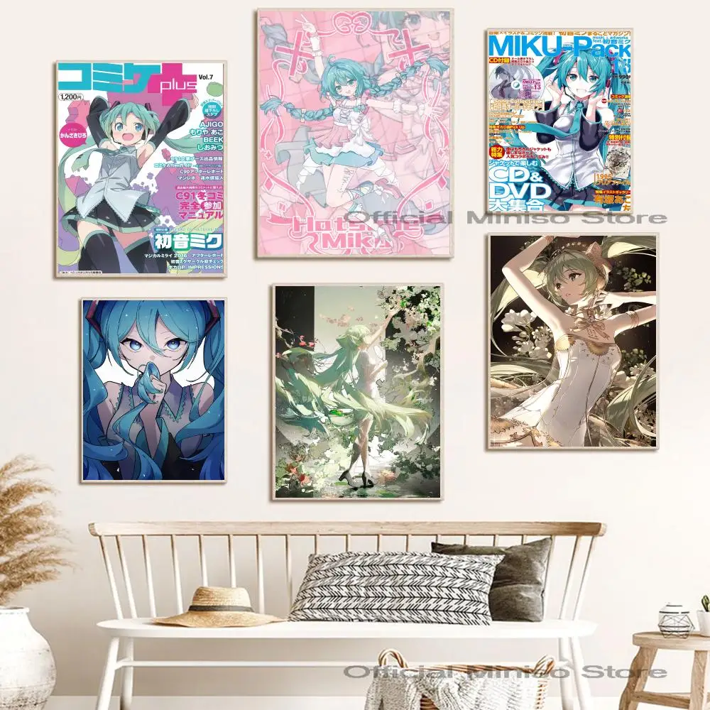 Anime H-Hatsunes M-MikU Poster Poster Paper Print Home Living Room Bedroom Entrance Bar Restaurant Cafe Art Painting Decoration