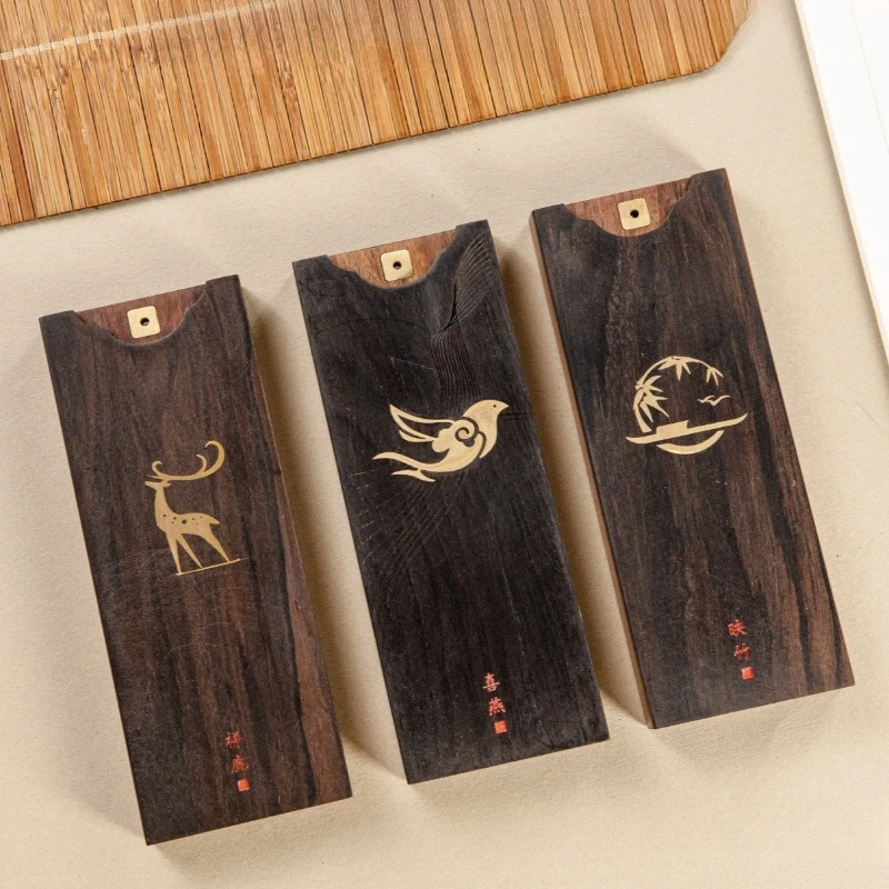 Traditional Portable Short Line Incense Box Solid Wood Storage Tube Outdoor Household Bedrooms Study Rooms Tea Rooms Offices