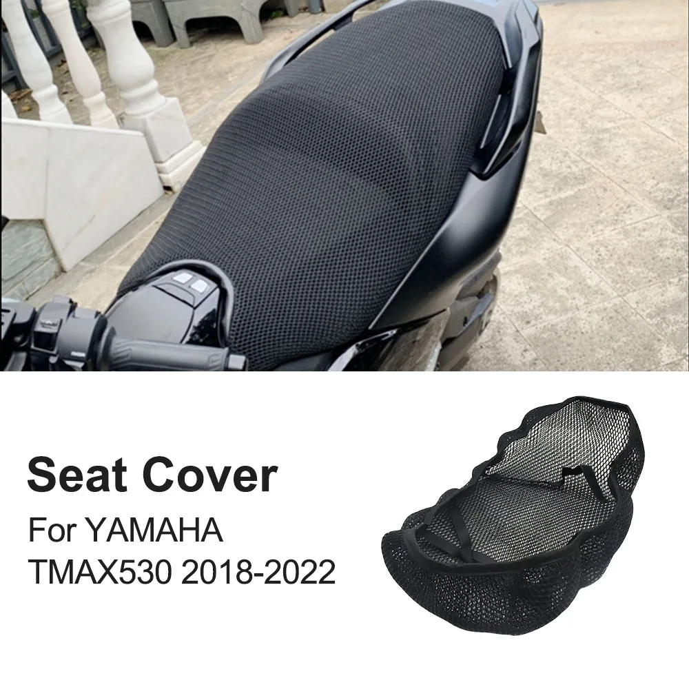 

For YAMAHA TMAX530 TMAX 530 2018-2022 Motorcycle Protecting Cushion Seat Cover 3D Net Seat Cover Nylon Fabric Saddle Seat Cover