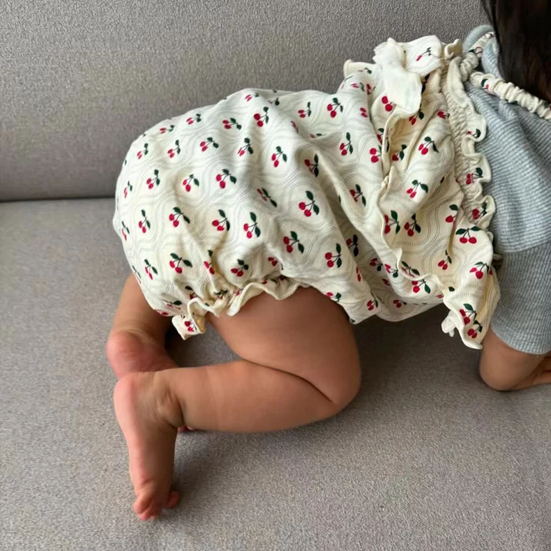 2024 Summer KS Girls Heart Print T-shirt Shorts Children Clothes Suit Girl Sling Dresses Baby Kids Tops T Rompers Outfit Sets