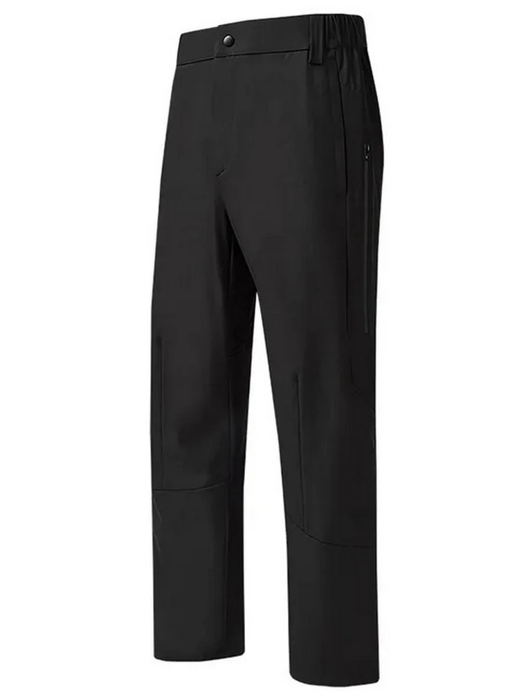 

Теплые мужские брюки для активного отдыха с флисовой подкладкой, свободного прямого кроя, для осени и зимы, из полиэстера с микроэластаном