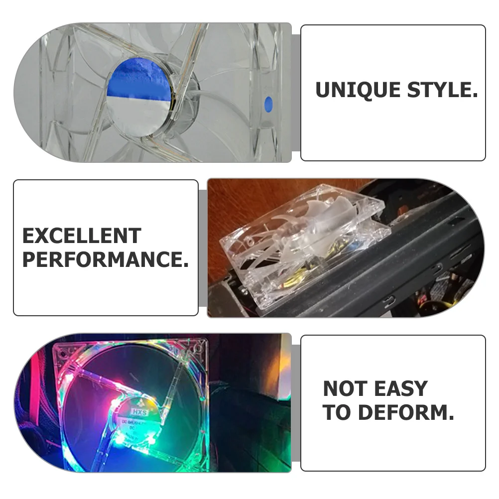 4 pièces 80mm coloré LED ventilateur de refroidissement d'ordinateur 12V grand refroidisseur de processeur radiateur silencieux ventilateur de refroidissement d'ordinateur