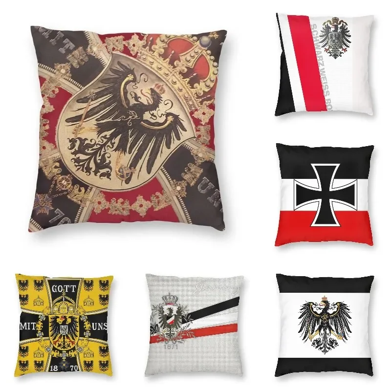 German Eagle And Iron Cross Of Prussia Pillow Cover Home Decor Kingdom of Prussia Flag Emblem Cushion Cover Throw Pillow for Car