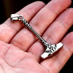 Vintage Nordic Thor Hammer Pendant For Men Viking Amulet Stainless Steel Necklace Fashion Biker Jewelry Gifts Dropshipping