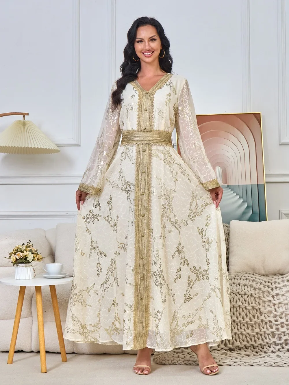 Kaftan musulmán para mujer, Vestidos de fiesta Jalabiya, fajas bronceadoras, Maxi bata árabe Eid Ramadán Marruecos Islam Dubai Abayas