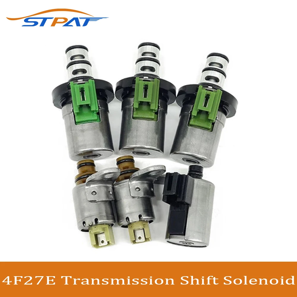 STPAT 6pcs Car Transmission Shift Solenoid Set 4F27E 48420K-R ABS Metal Replacement for Mazda 2 3 5 6 CX-7 MPV