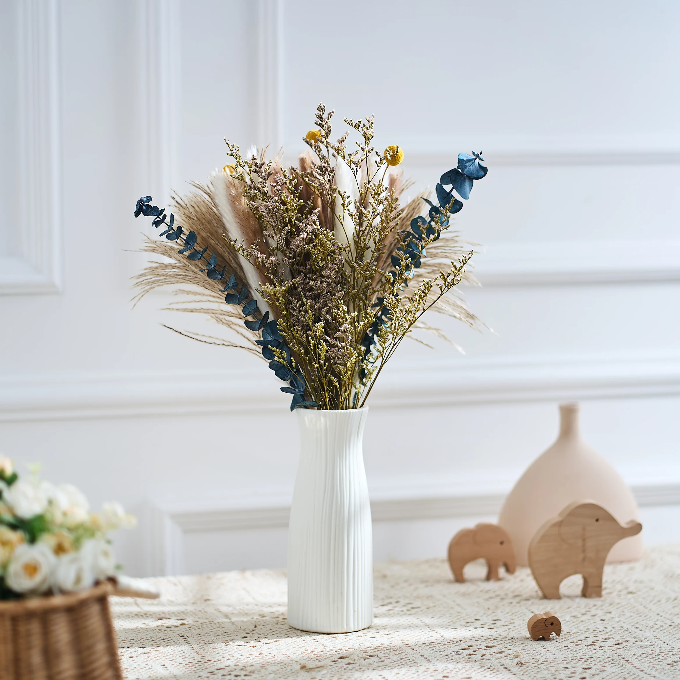 Natural Dried Pampas Reed Bohemian Bouquet Phragmites Dried Flower Bouquet Suitable Wedding Flower Arrangement Home Decor