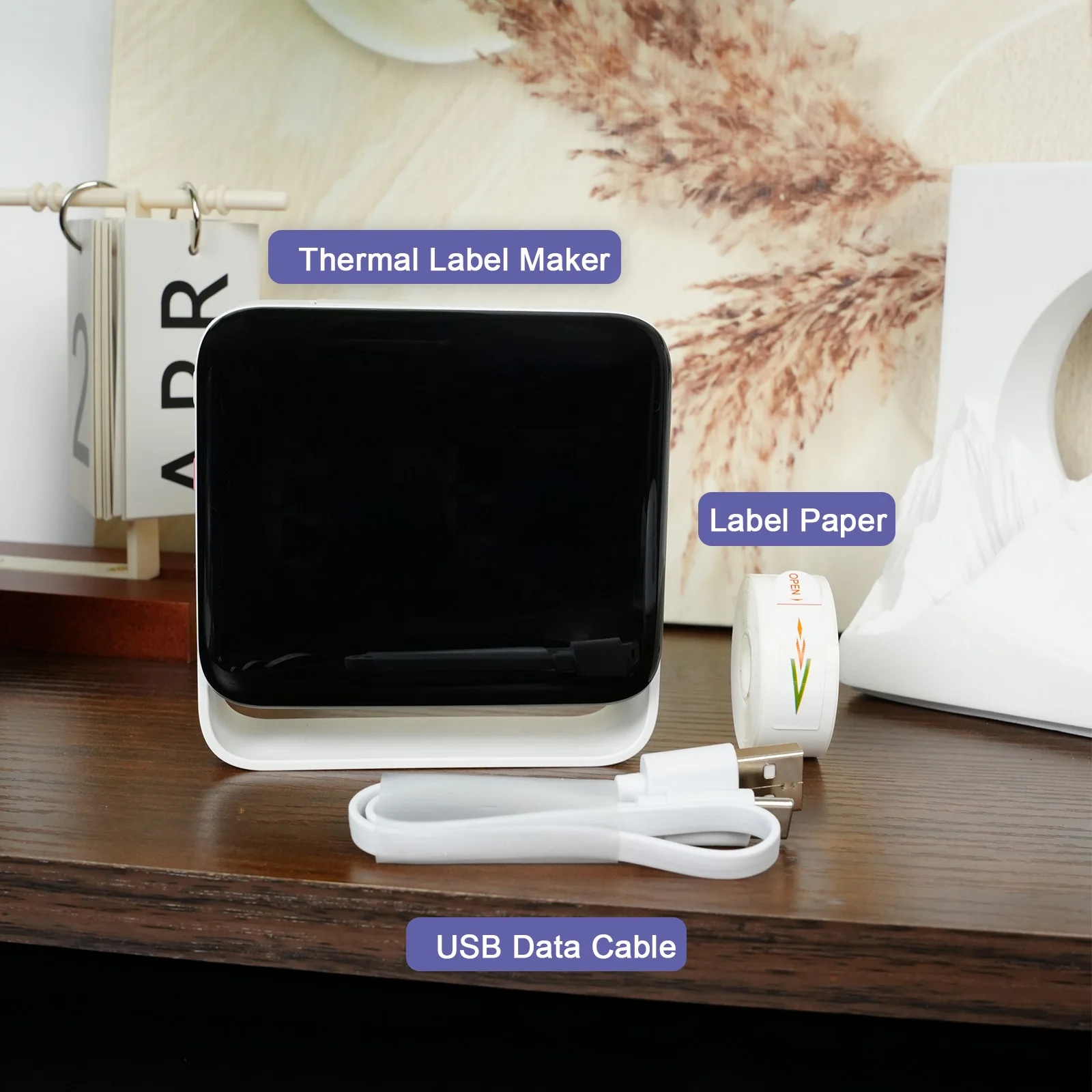 صانع طابعة حرارية صغيرة للملصقات المحمولة سماعة لاسلكية تعمل بالبلوتوث ملصقات الطابعة المحمولة للشركات الصغيرة شعار مكتب المنزل #4