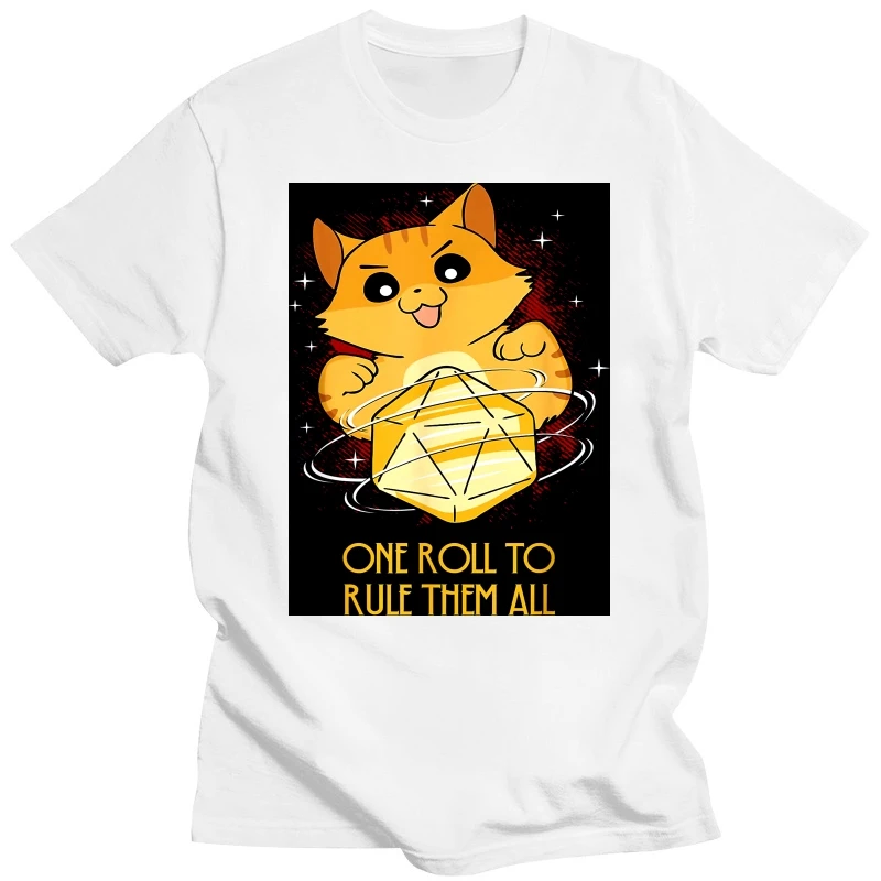 Eine Rolle, um sie zu regieren alle Dungeon Meowster RPG Kätzchen Katze T-Shirt Drops hipping Sommer T-Shirt für Männer Dame