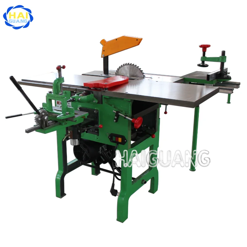 Professional Woodworking Multi-purpose Machine Tool Saw Planer Drill Thicknesser Sharpener Grinder Chamfering Combined Machine