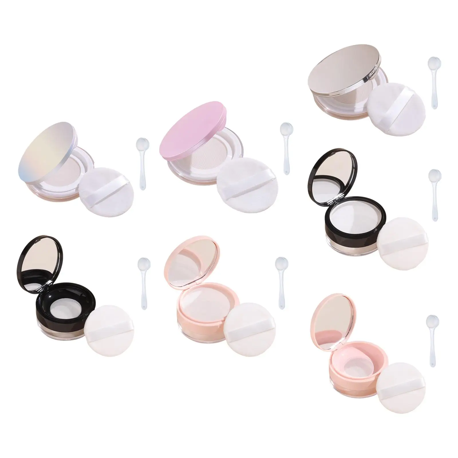 Empty Portable DIY Makeup Powder Case Refillable for Woman, Lover, Mom