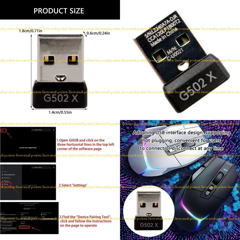 

R1WD Compactly USB -адаптер приемника мыши для G502 X / G502 X PluslightSpeed мышь