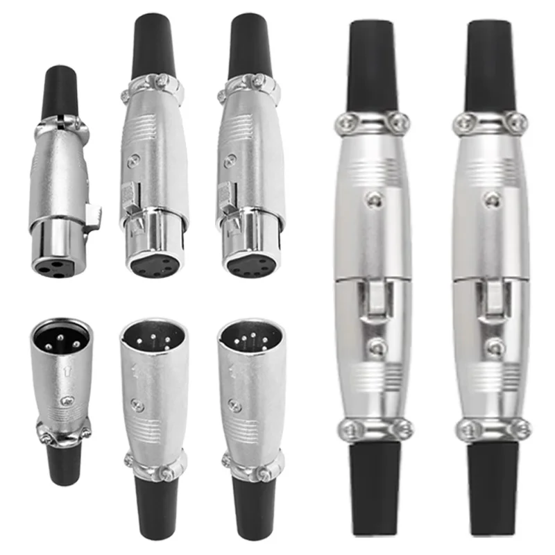 5/20Pcs Japan XLR Connector 3Pin 4Pin 5Pin Audio Japanese Style Cannon Plug Socket Mic Microphone Cable Wire Connector