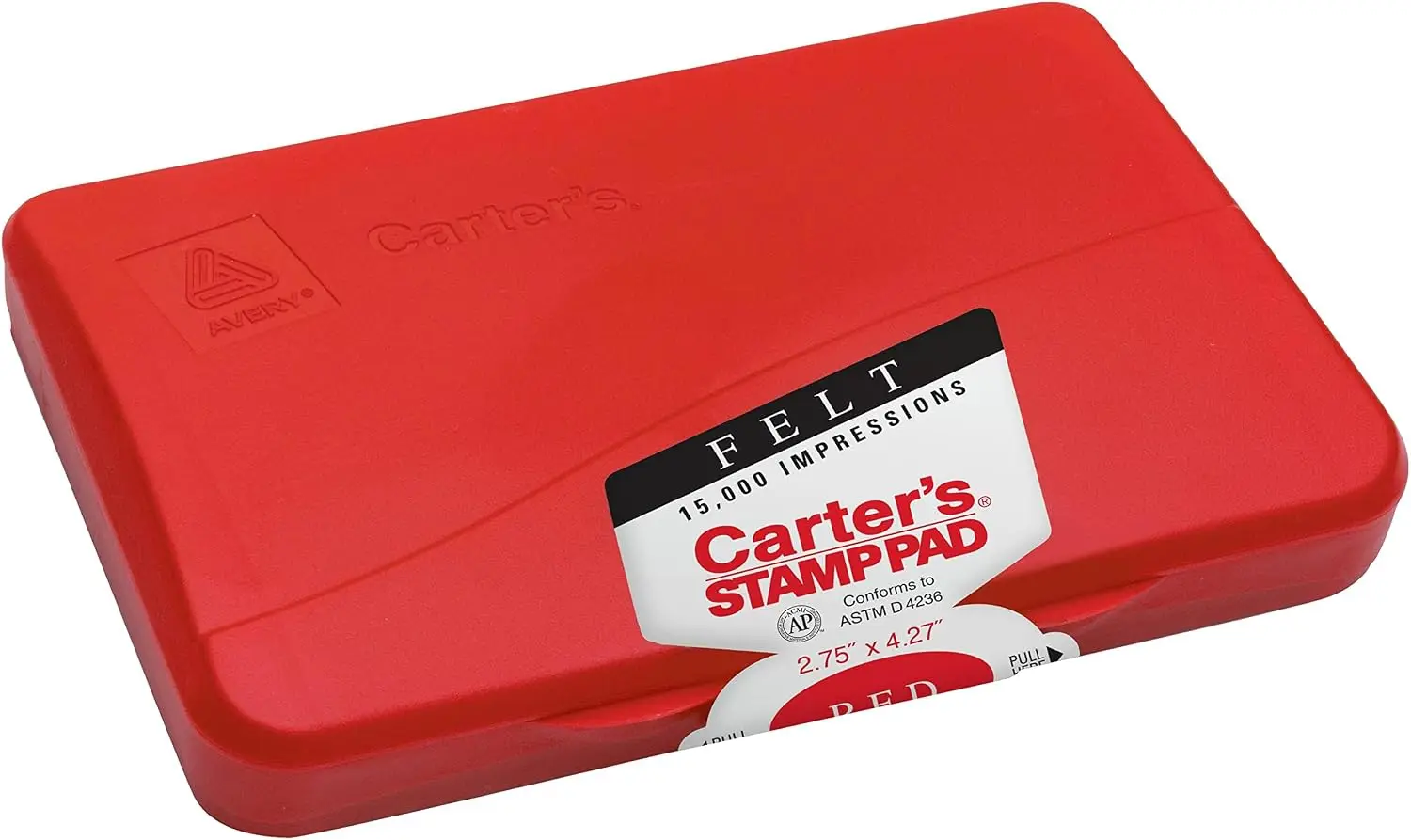 Red Stamp Pad, 2.75x4.27 Inch Felt Ink Pad for Rubber Stamps, Crafting, Scrapbooking, Card Making