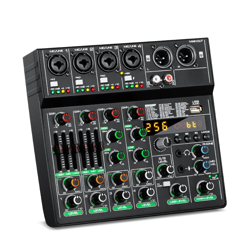 High Quality 256 Effect Table Mini Bluetooth Audio Sound Cards & Mixers