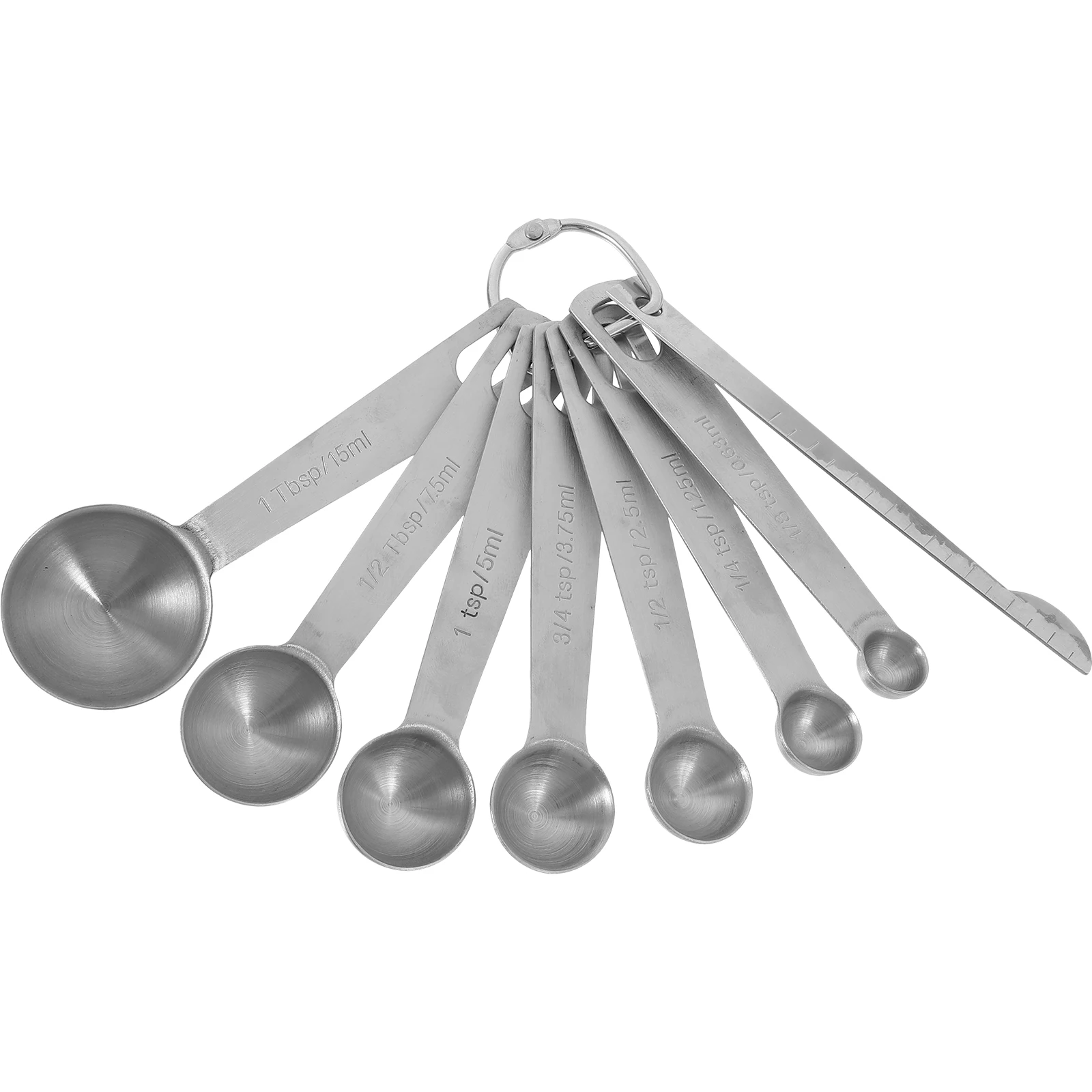 

8pcs Stainless Steel Measuring Spoon Set Teaspoon Tablespoon Kitchen Tools Accurate Scale Easy Storage Lightweight