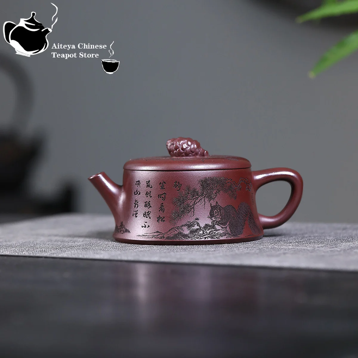 Yixing Purple clay teapot, original ore, red clay, pine, interesting, Danxia, Hanwa, Kung Fu tea set, Chinese teapot, health pot