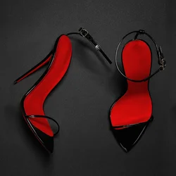 European Station 12cm pointed buckle strap thin strap sexy super high heels sandals size 35-46 thin heel fashion shoes
