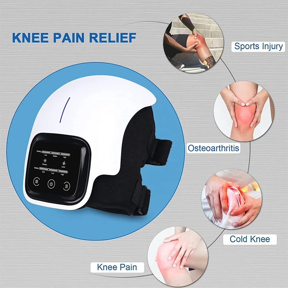 Knee Massager Infrared Heat and Vibration Knee Pain Relief for Swelling Stiff Joints Stretched Ligament and Muscles Injuries