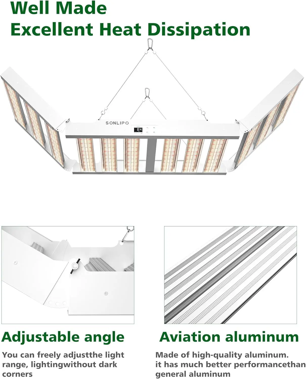2024 Neues SPF6000 PRO 600 W LED-Wachstumslicht, 6 x 6 Fuß Abdeckung mit Gemüse- und Blüten-Dimmer-Timer, Vollspektrum-Wachstumslampen für Zimmerpflanzen