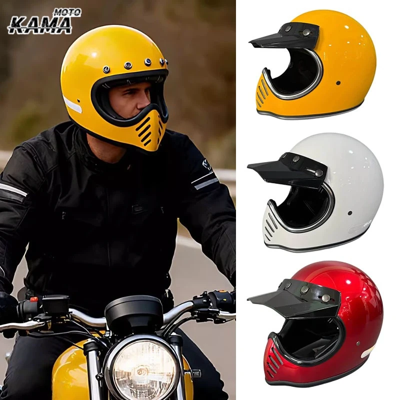 

Японский персонализированный ретро-шлем с заостренным носом, маленький, для мотоцикла, полностью закрытый, из стекловолокна, всесезонный, для Harley