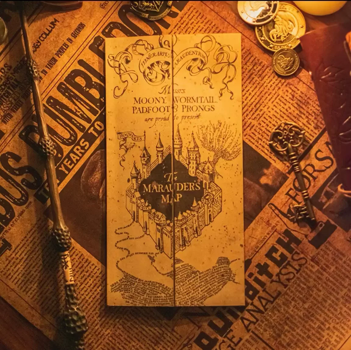 

The Marauder's Map of The Wizarding World Harries Potters Movie Peripherals Collection Hogwarts Wallpaper Decoration Kids Gifts