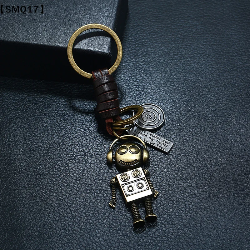 Funny Robot Keychain Metal Cool Screw Body Keyring For Men Couple Bag Pendant Car Key Holder Accessor Creative Children DIY【SMQ】